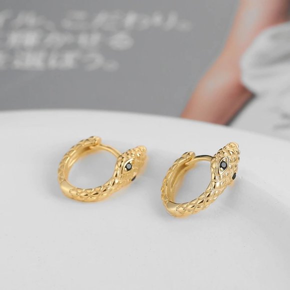 *NEW 925 Sterling Silver Serpenti Huggie Hoops - Picture 6 of 7